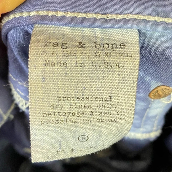 Rag & Bone Jeans Womens Size 2 XS Waist 26 Blue Tie Dyed Leggings Reworked Denim - Picture 12 of 15